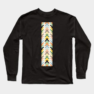 Stylized geo shapes in warm yellows, greens and blues Long Sleeve T-Shirt